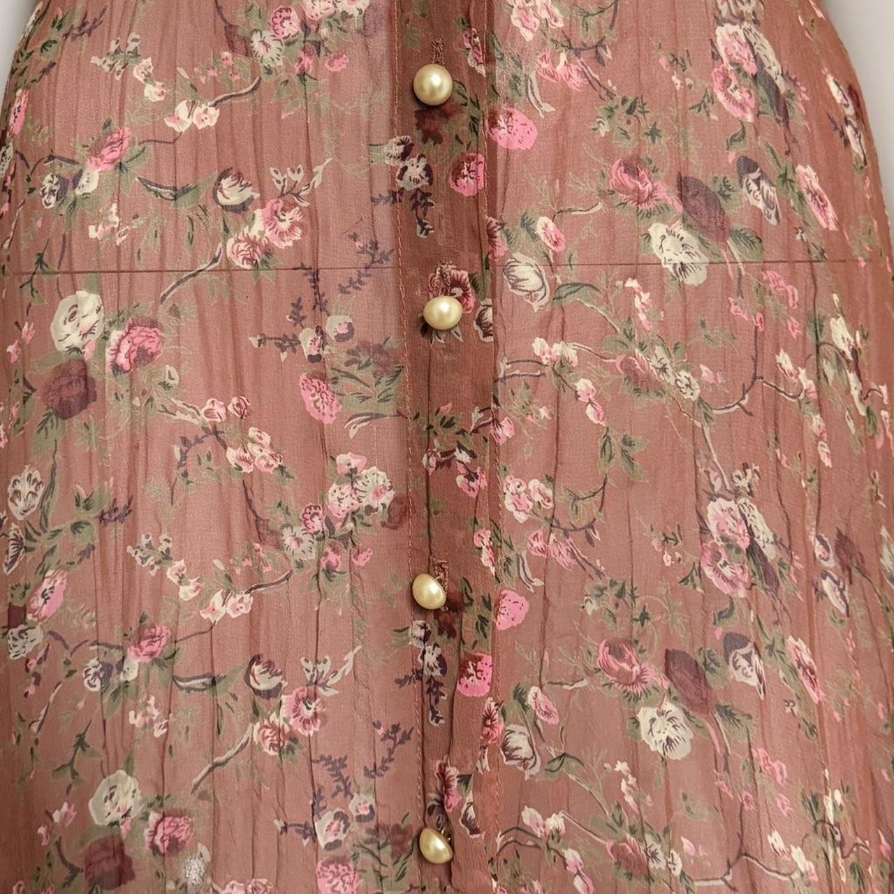 Henri Bendel 1980s Floral Pearl Button Dress - As Seen On Monica Bellucci