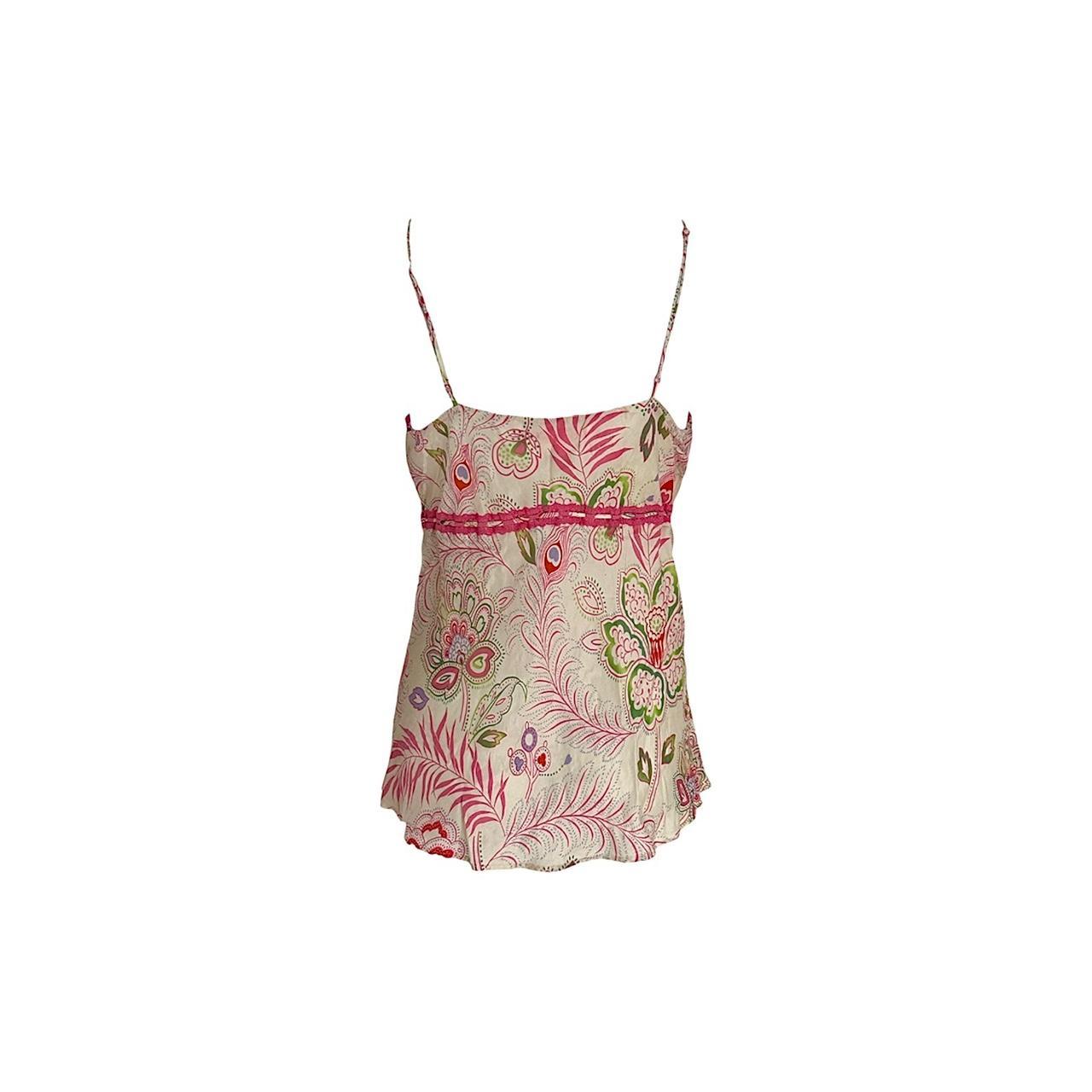 Silk Tropical Floral Lace Camisole - As Seen On Adriana Lima