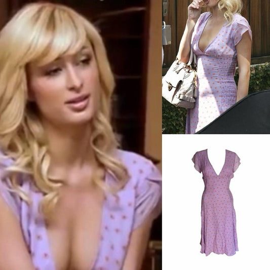 Petro Zillia Silk Butterfly Print Dress - As Seen On Paris Hilton (The Simple Life)