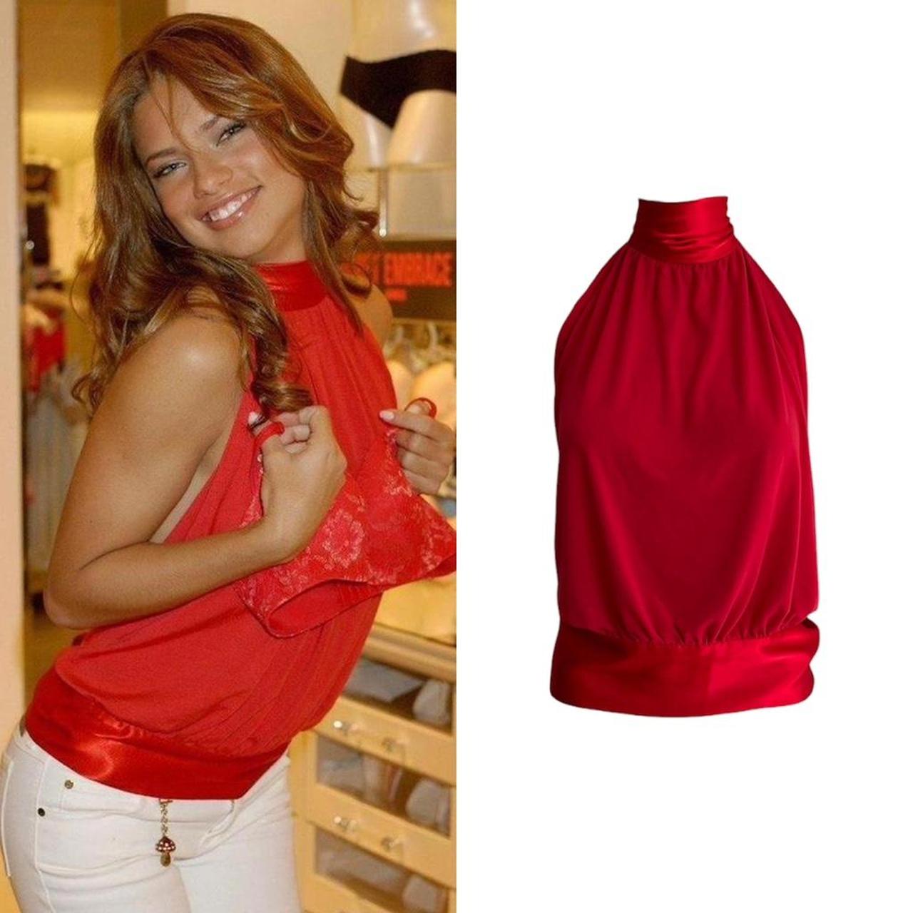 Halter Bow Backless Blouse - As Seen On Adriana Lima