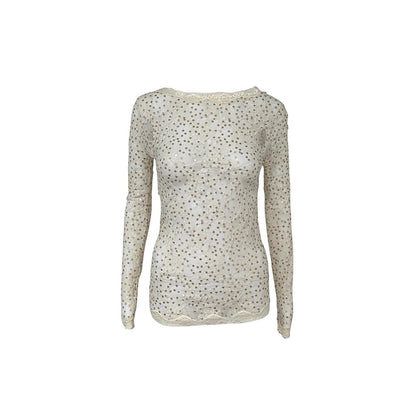 Lace Sequin Long Sleeve Blouse - As Seen On Candice Swanepoel