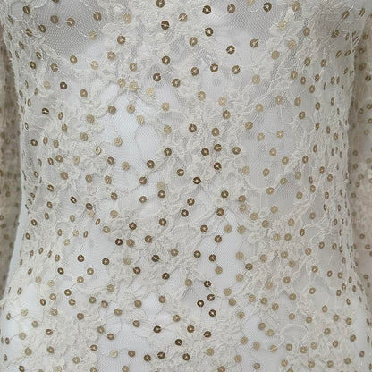 Lace Sequin Long Sleeve Blouse - As Seen On Candice Swanepoel