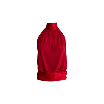 Halter Bow Backless Blouse - As Seen On Adriana Lima