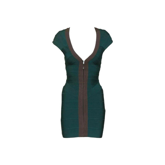 Hervé Léger Plunge V-Neck Bandage Dress - As Seen On Irina Shayk