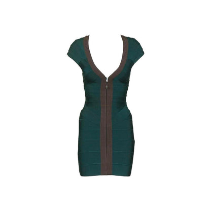 Hervé Léger Plunge V-Neck Bandage Dress - As Seen On Irina Shayk