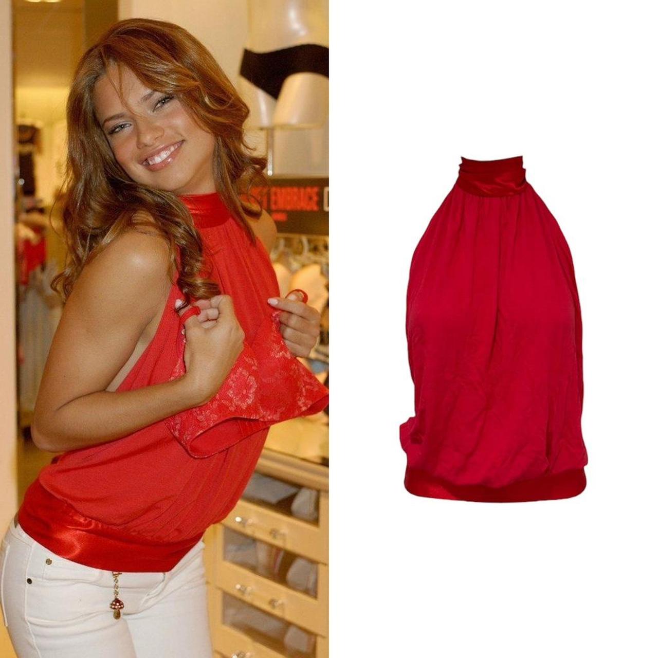 Halter Bow Backless Blouse - As Seen On Adriana Lima