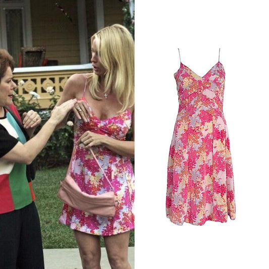 Abstract Floral Silk Dress - As Seen On Edie Britt (Desperate Housewives)