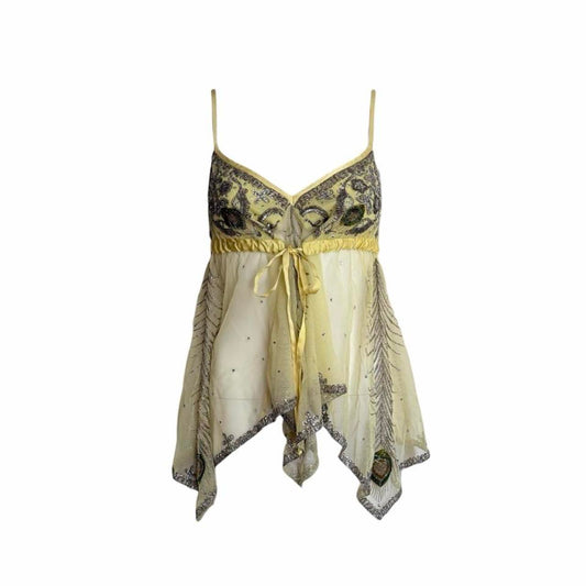 Matthew Williamson Peacock Motif Embellished Camisole - As Seen On Lindsay Lohan