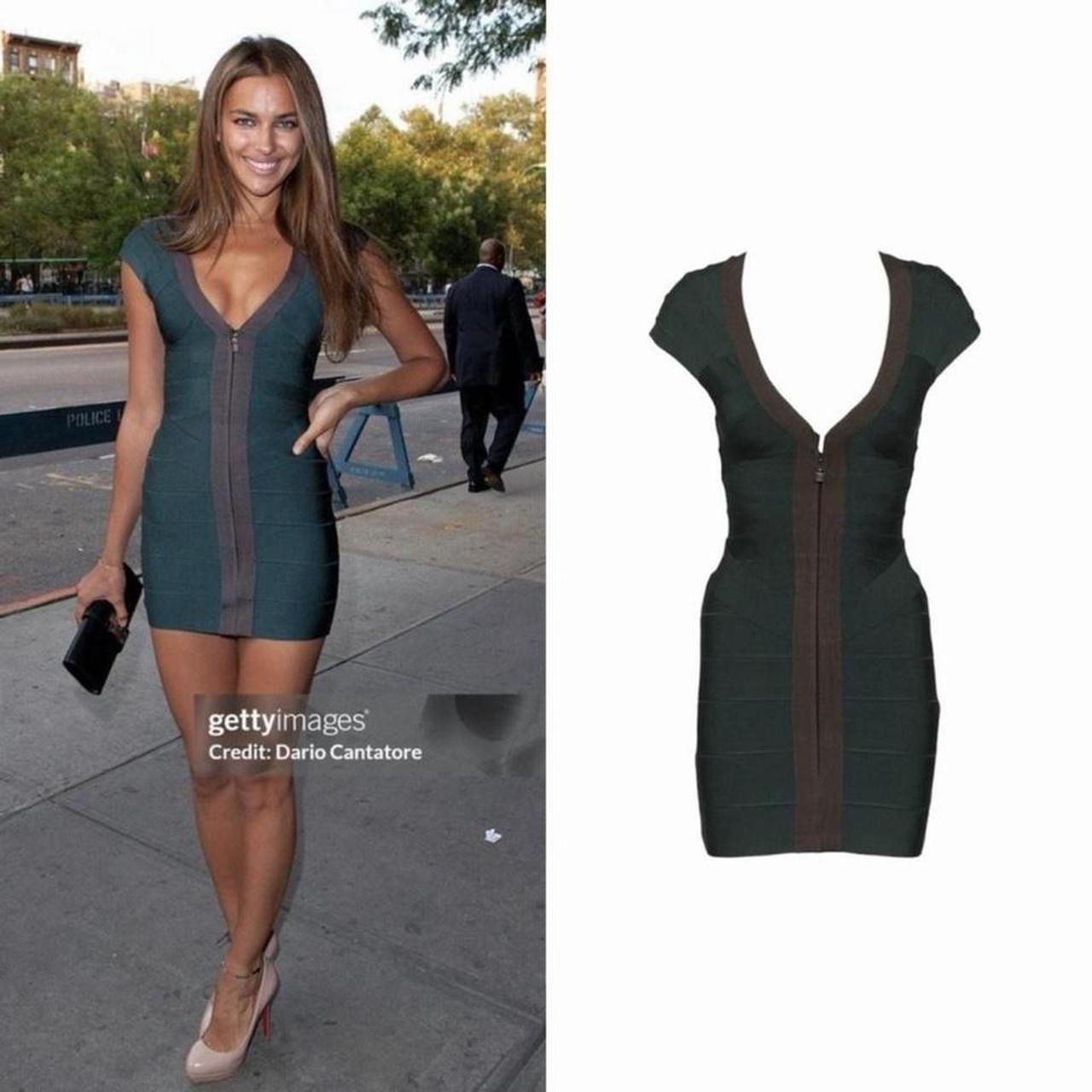 Hervé Léger Plunge V-Neck Bandage Dress - As Seen On Irina Shayk