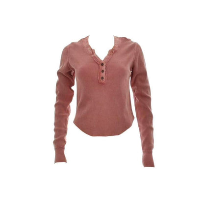 Cropped Waffle Henley Top - As Seen On Tumblr & Pinterest