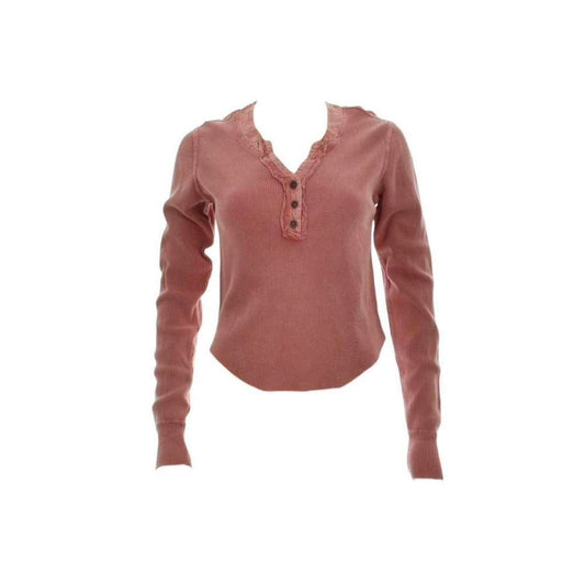 Cropped Waffle Henley Top - As Seen On Tumblr & Pinterest