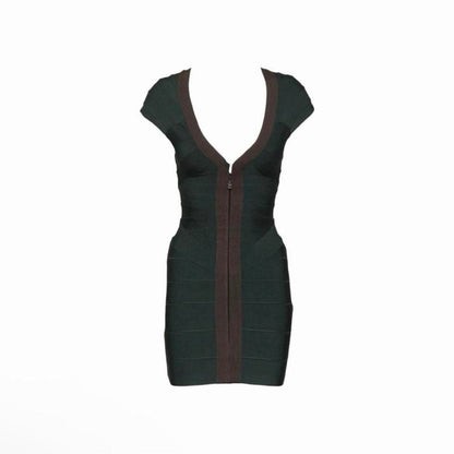 Hervé Léger Plunge V-Neck Bandage Dress - As Seen On Irina Shayk