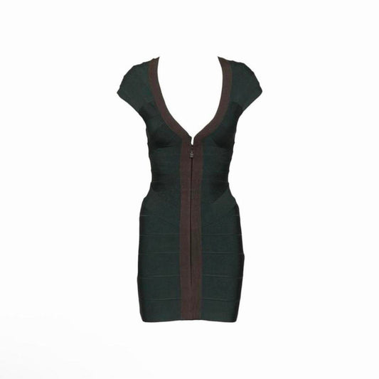 Hervé Léger Plunge V-Neck Bandage Dress - As Seen On Irina Shayk