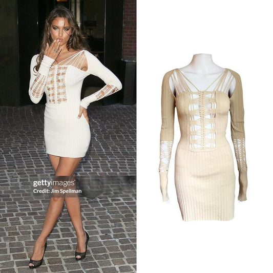 Jen Kao Cashmere Crochet Knit Dress - As Seen On Irina Shayk