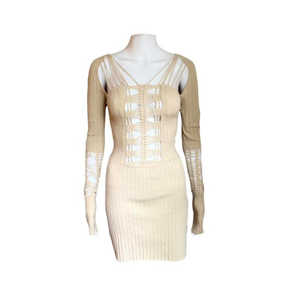 Jen Kao Cashmere Crochet Knit Dress - As Seen On Irina Shayk