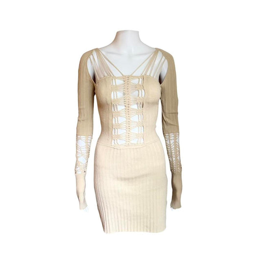 Jen Kao Cashmere Crochet Knit Dress - As Seen On Irina Shayk