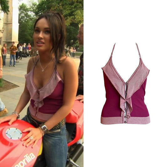 D&G Ruffle Halter Crop Top - As Seen On Megan Fox (Transformers)