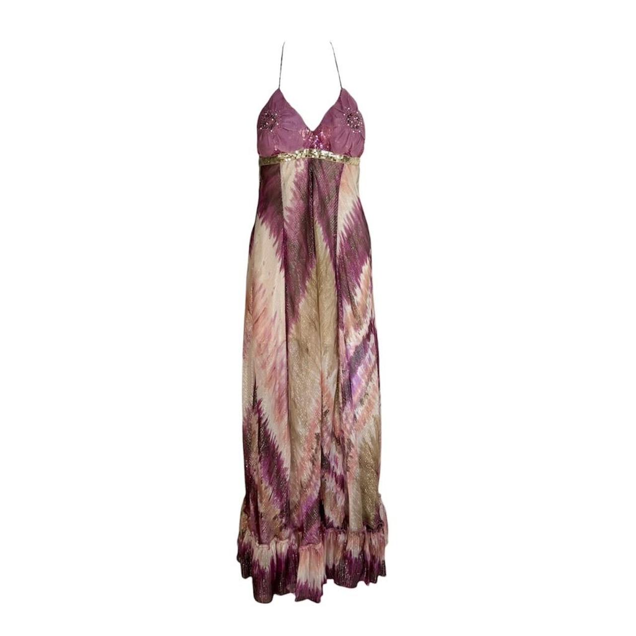 Silk Embellished Watercolor Dress - As Seen On Paris Hilton