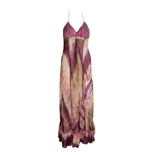 Silk Embellished Watercolor Dress - As Seen On Paris Hilton