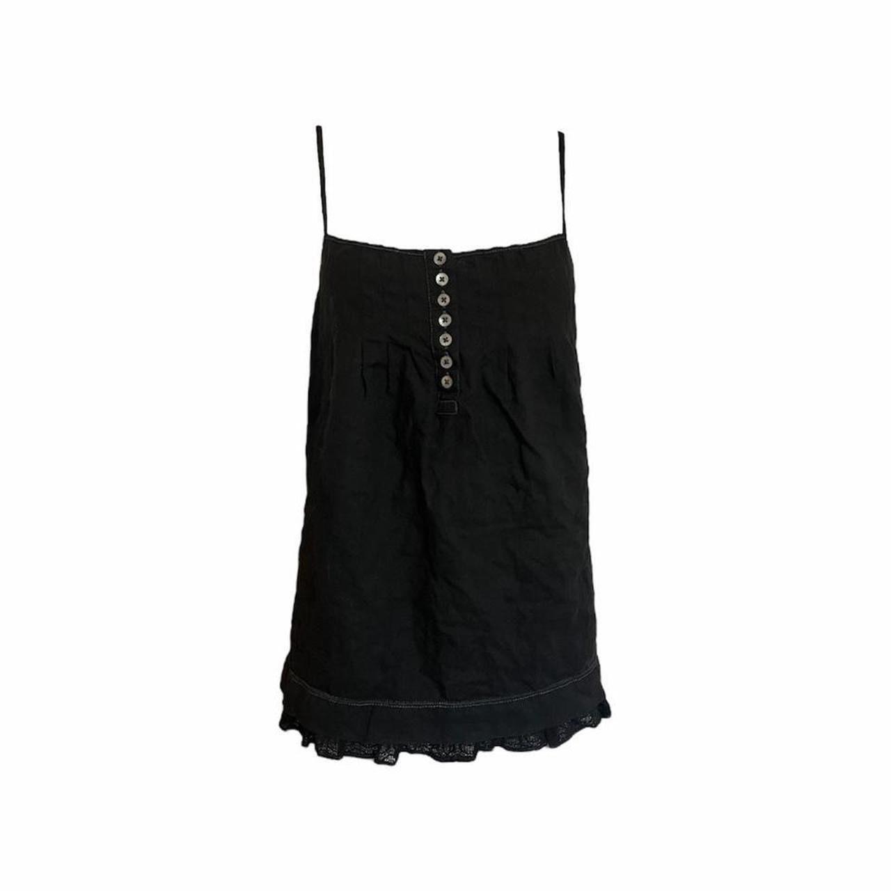 Linen Pleated Lace Trim Camisole - As Seen On Jessica Alba