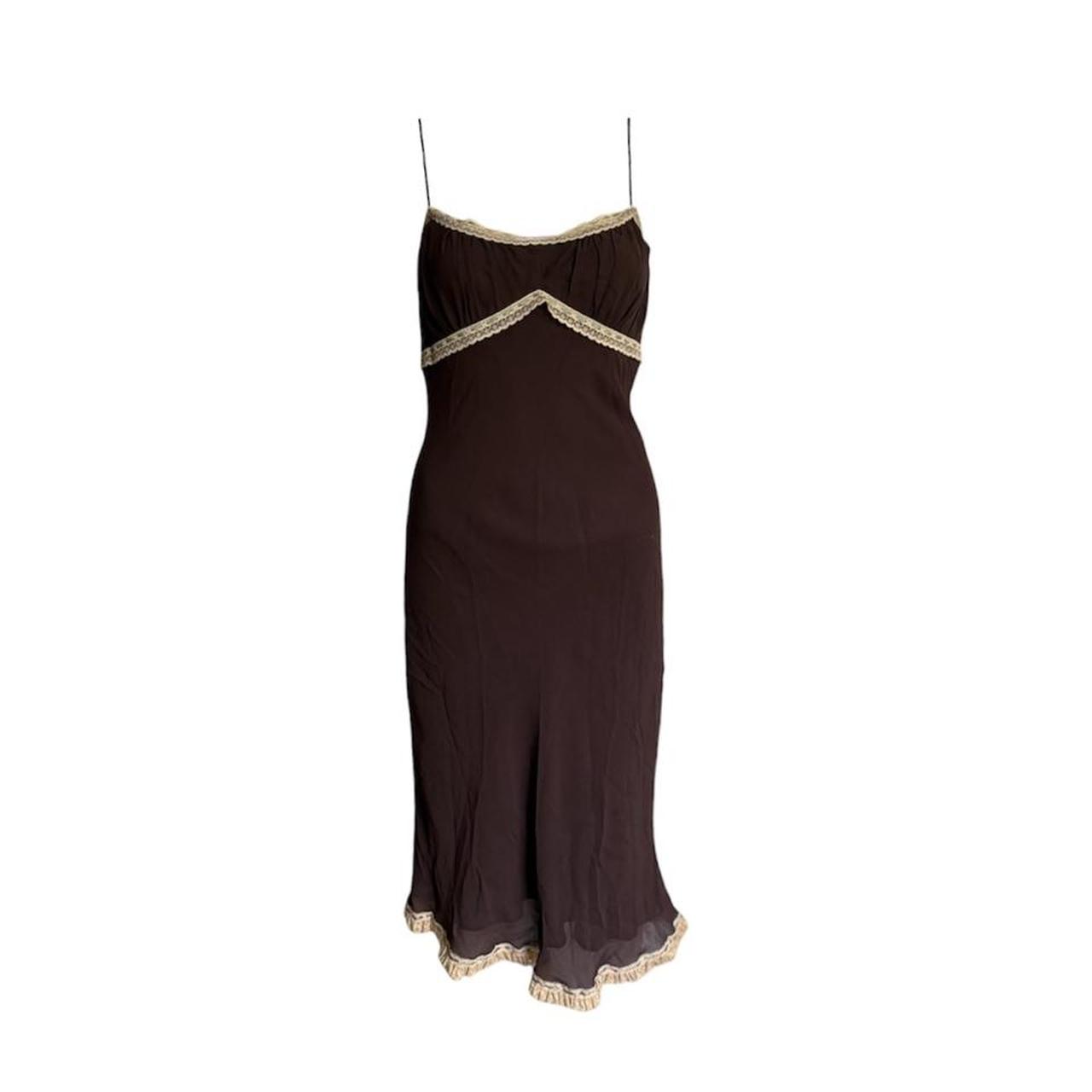 Lace Trim Silk Slip Dress - As Seen On Adriana Lima