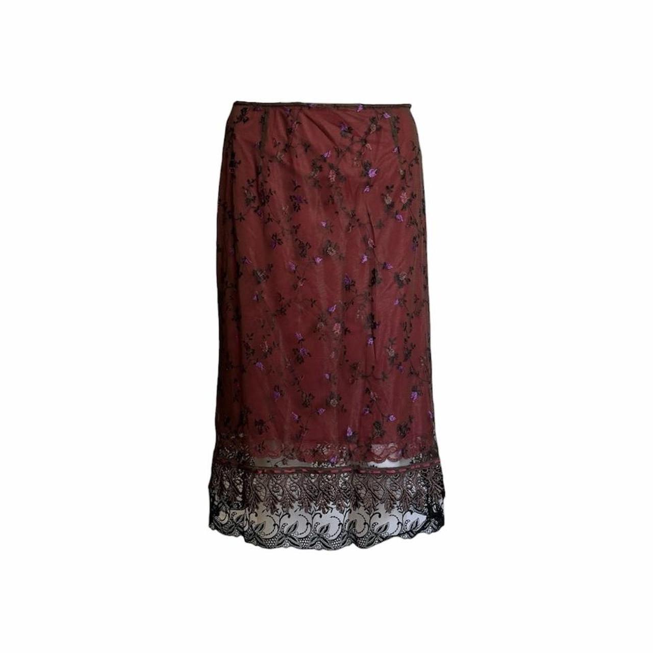 Collette Dinnigan 1990s Floral Embroidered Skirt - As Seen On Jennifer Lopez