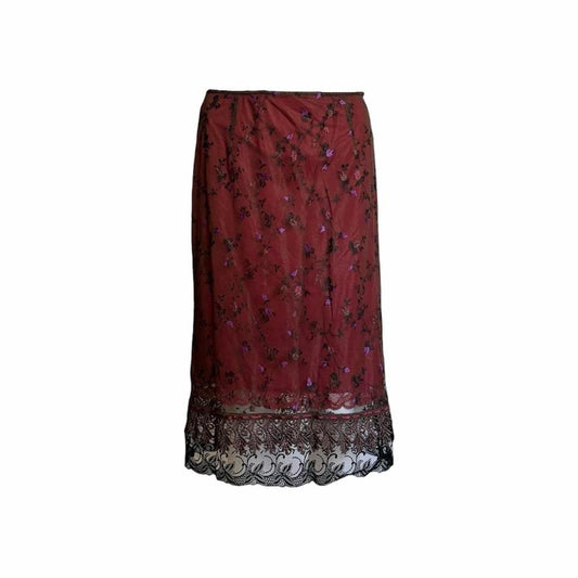 Collette Dinnigan 1990s Floral Embroidered Skirt - As Seen On Jennifer Lopez