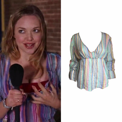 Miss Sixty Striped Peasant Blouse - As Seen On Karen Smith (Mean Girls)