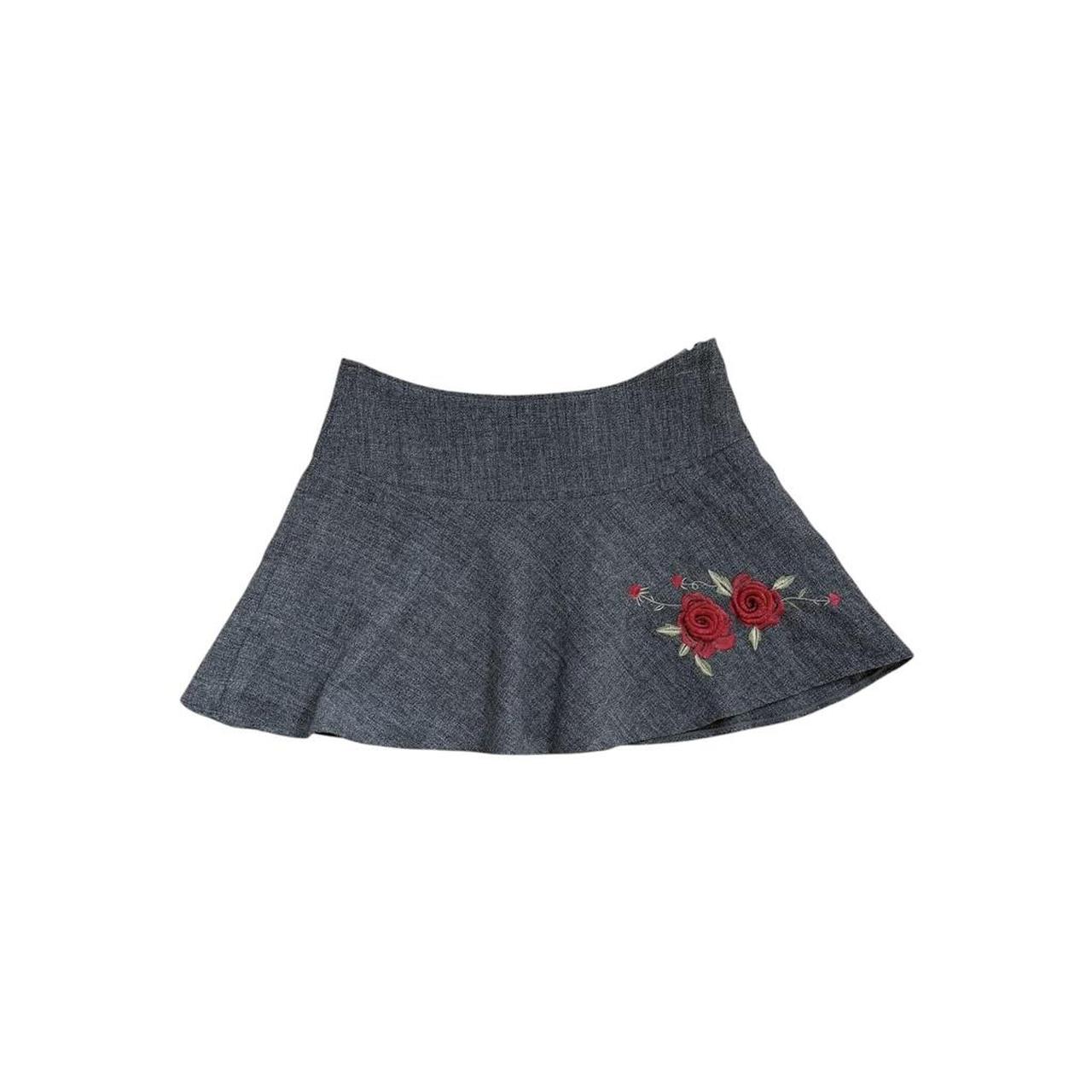 Rose Embroidered Circle Mini Skirt - As Seen On Regina George (Mean Girls)