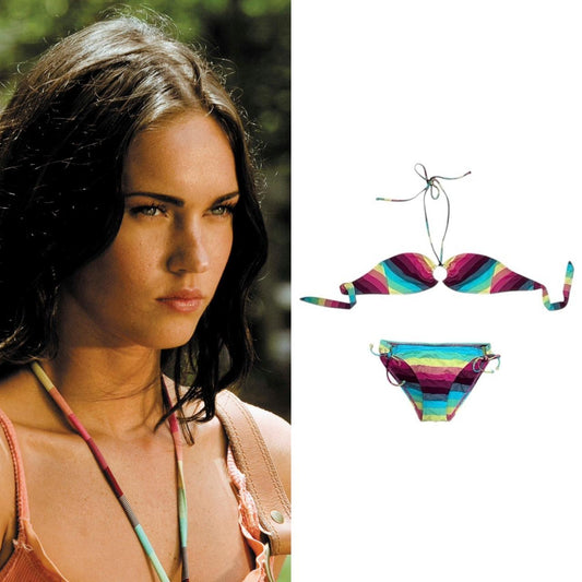 Rainbow Striped Bikini - As Seen On Megan Fox (Transformers)