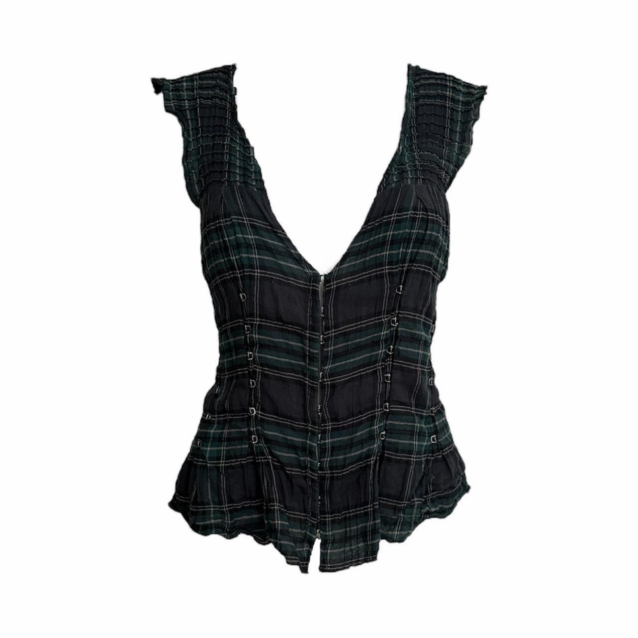 Plaid Pintuck Corset Blouse - As Seen On Elena Gilbert (The Vampire Diaries)