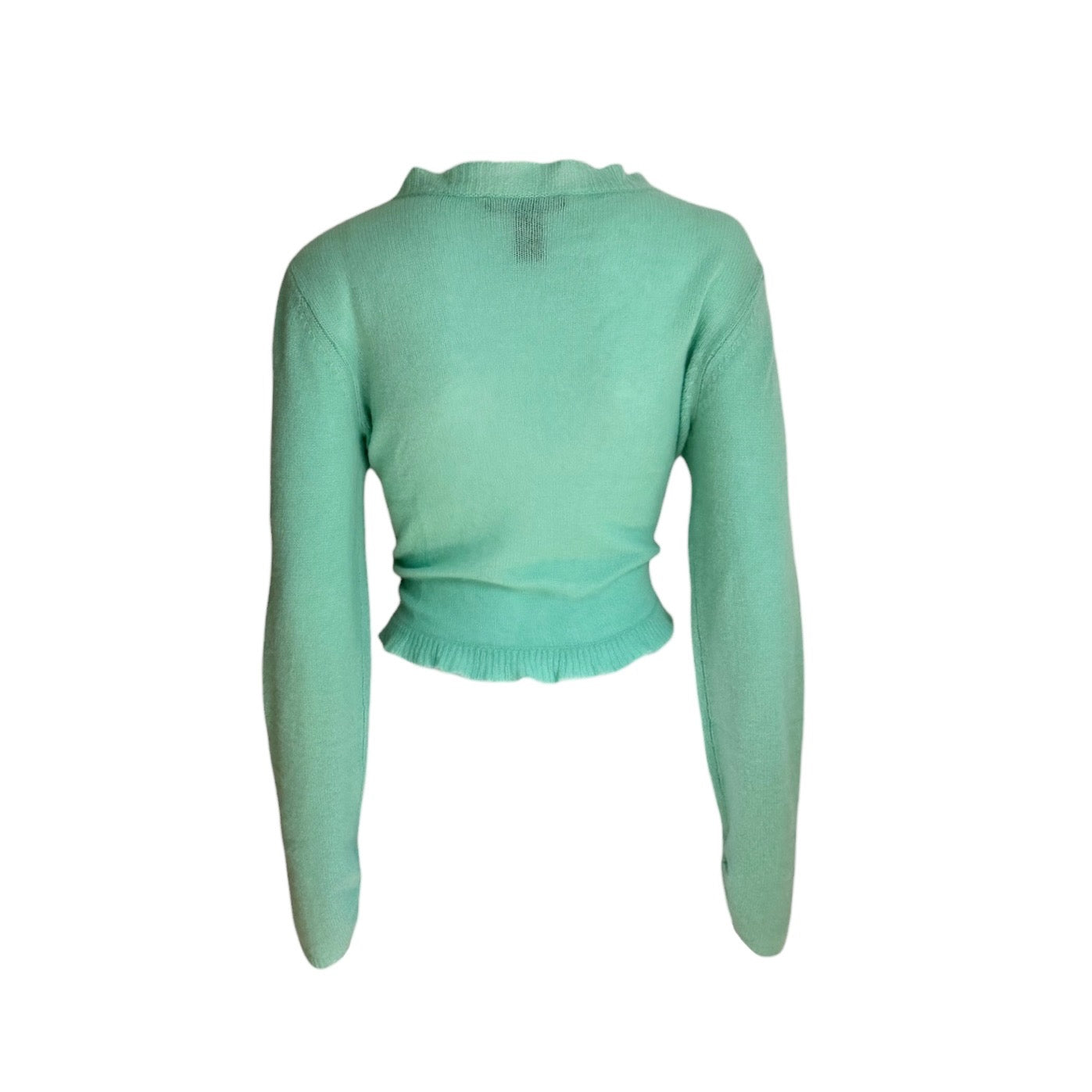Cashmere Front-Tie Ruffle Cardigan - As Seen On Gabrielle Solis (Desperate Housewives)
