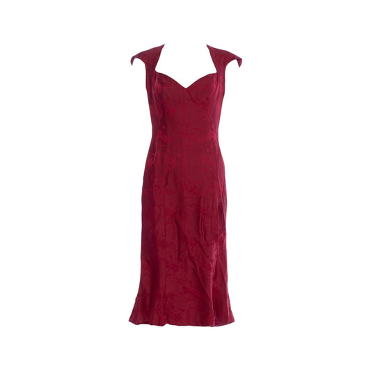 John Galliano 1998 Jacquard Sweetheart Fitted Trumpet Dress - As Seen On Cindy Crawford