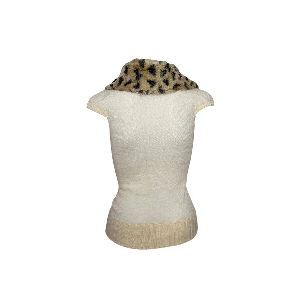 Miss Sixty 1990s Cashmere Cheetah Collar Sweater - As Seen On Edie Britt (Desperate Housewives)