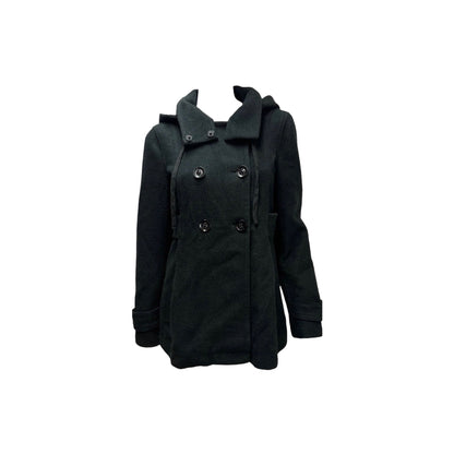 2000s Double-Breasted Hooded Short Coat - As Seen On Lily (Black Swan)
