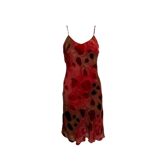 1997 Silk Velvet Fall Leaves Slip Dress - As Seen On Bianca Lawson (The Parent ’Hood)