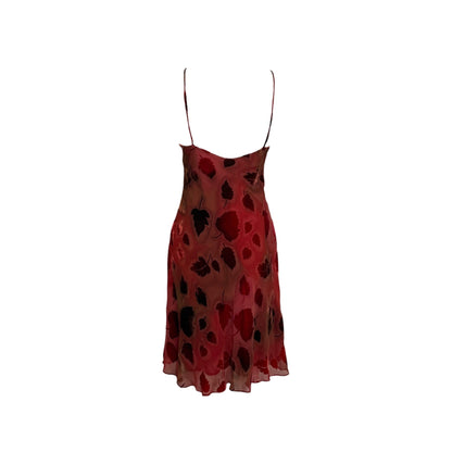 1997 Silk Velvet Fall Leaves Slip Dress - As Seen On Bianca Lawson (The Parent ’Hood)