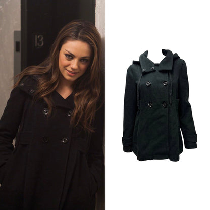 2000s Double-Breasted Hooded Short Coat - As Seen On Lily (Black Swan)