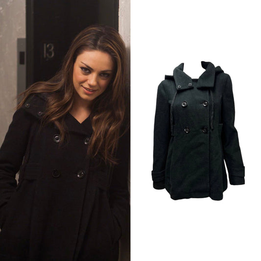 2000s Double-Breasted Hooded Short Coat - As Seen On Lily (Black Swan)